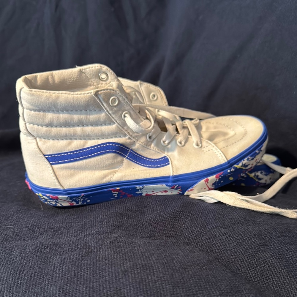 Vans High-Top Sneakers with Blue and White Design
